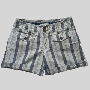 Hei Hei By Anthropologie Shorts Women's Size 8 Beige Blue Striped‎